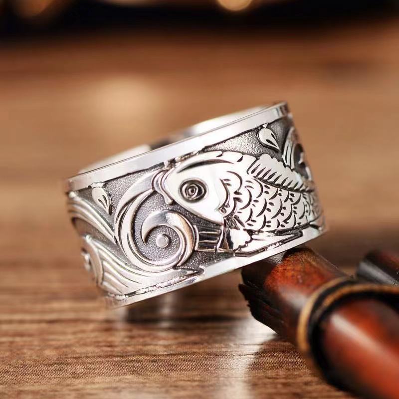 Ethnic Wear Fashion Brand - Bague d'ouverture à motif de poisson
