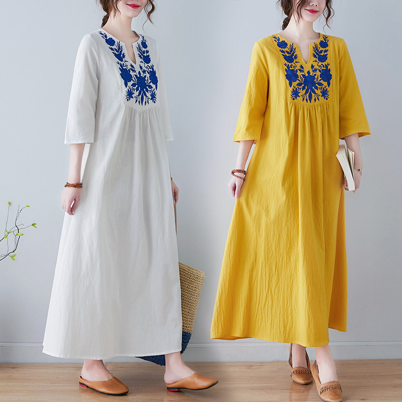 Ethnic Fashion Dress - Nouvelle robe longue en coton et