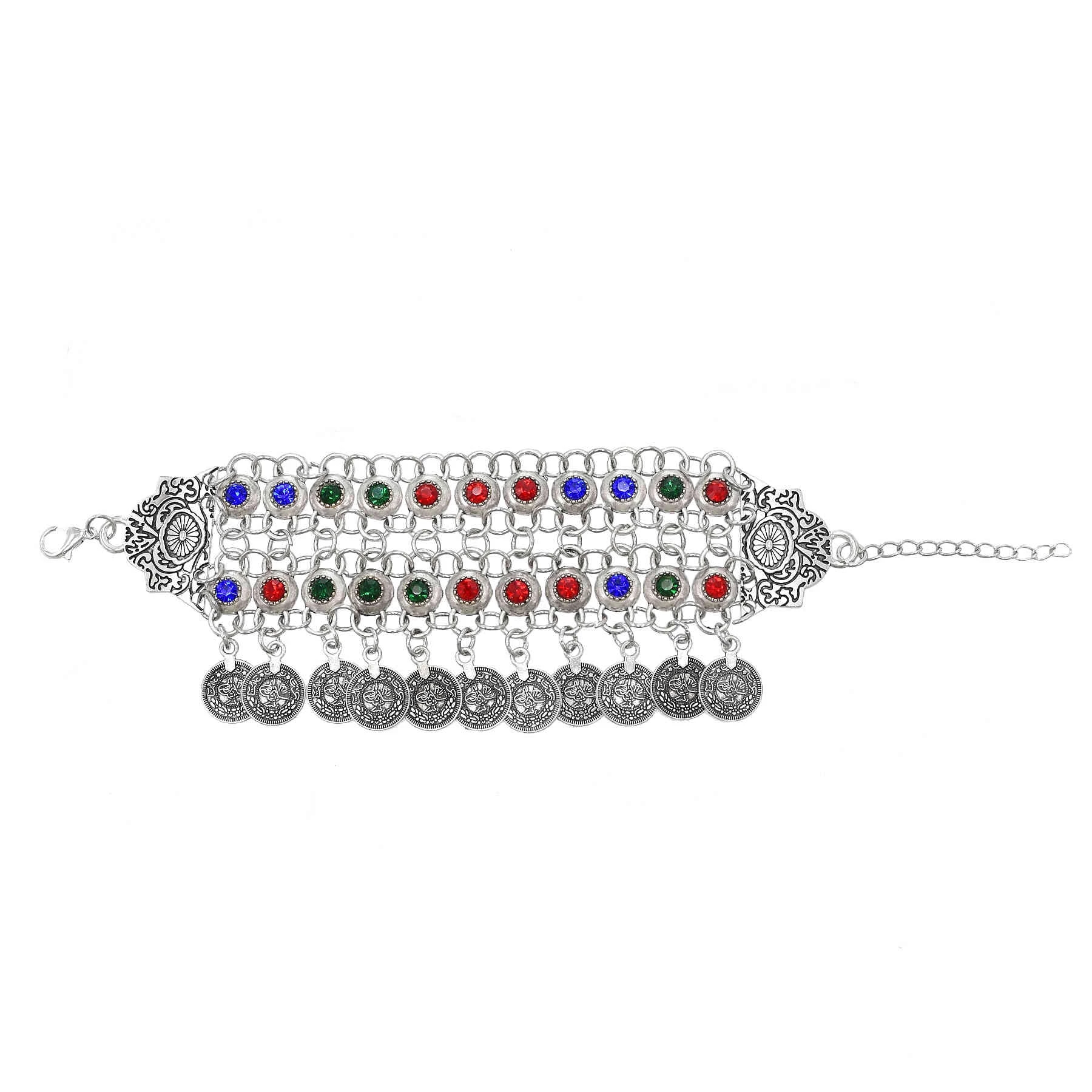 Ethnic Fashion Pakistan - Bracelet pièce de monnaie en cristal