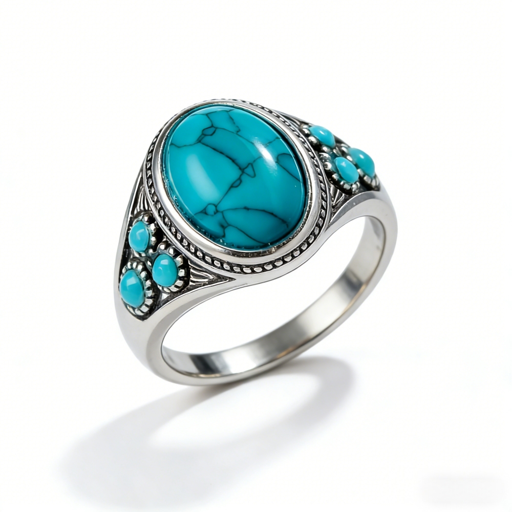 Ethnic Fashion Instagram - Bague tendance Instagram turquoise, design bohème