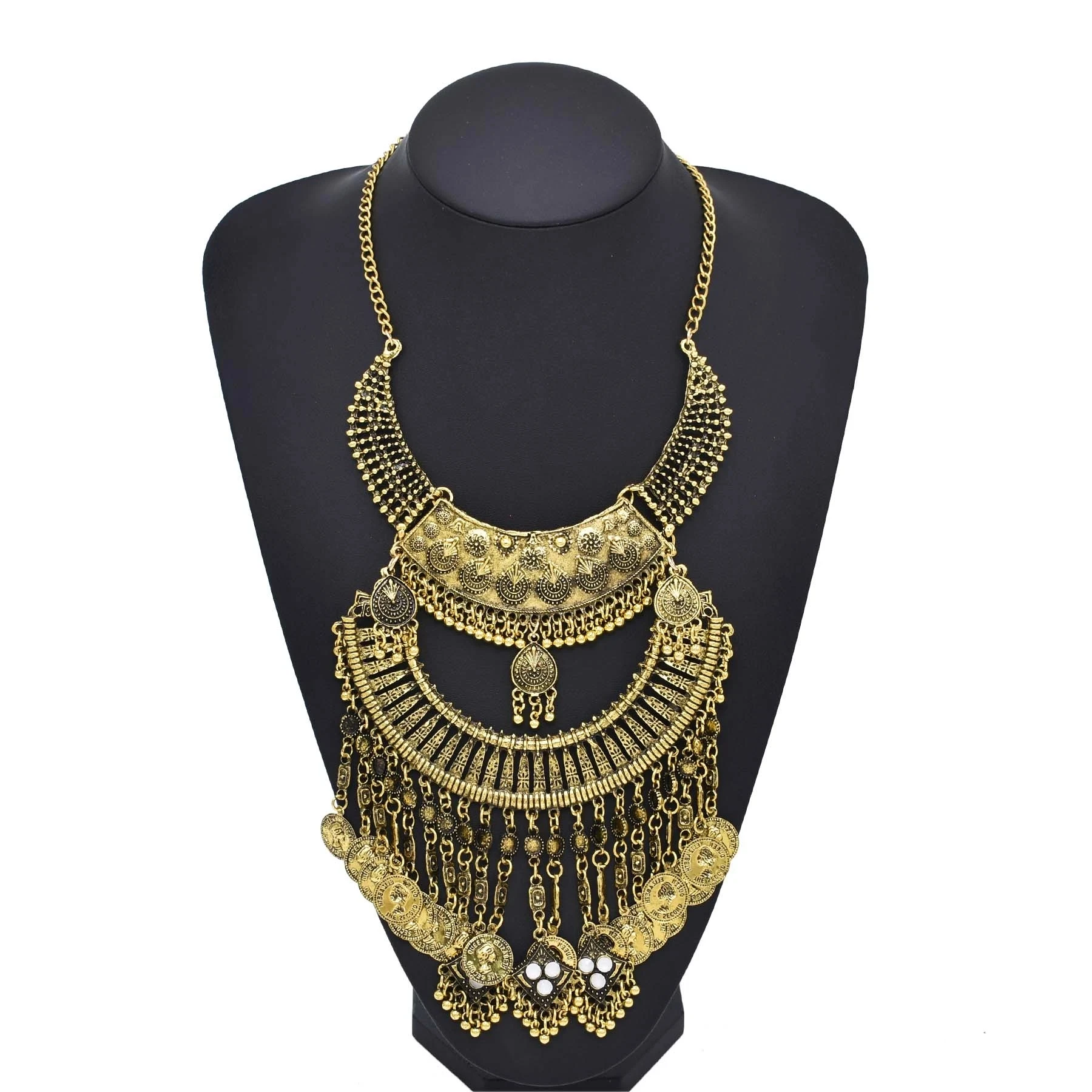 Collier bavoir rétro doré gita - Ethnic Fashion Pakistan avis et prix